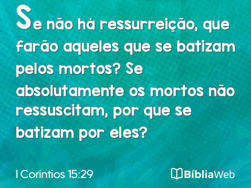 I Coríntios 15:29 em imagem para compartilhar