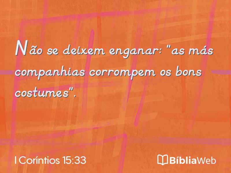 I Coríntios 15:33 em imagem para compartilhar