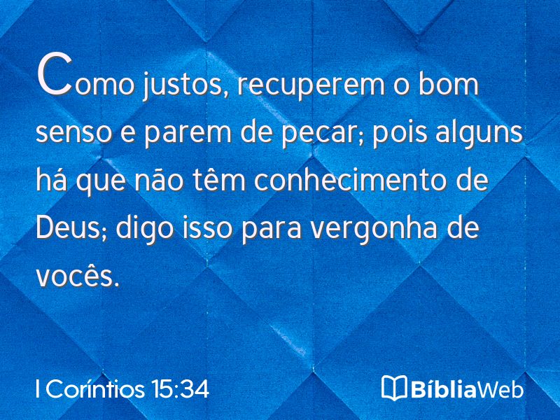 I Coríntios 15:34 em imagem para compartilhar