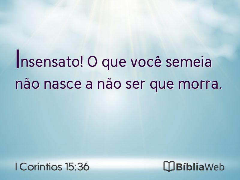 I Coríntios 15:36 em imagem para compartilhar