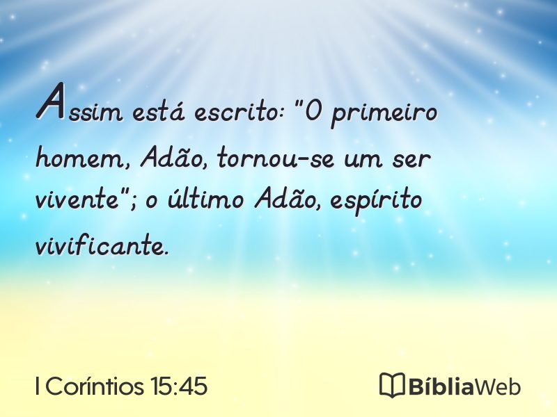 I Coríntios 15:45 em imagem para compartilhar
