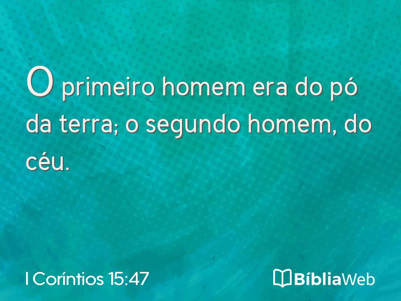 I Coríntios 15:47 em imagem para compartilhar