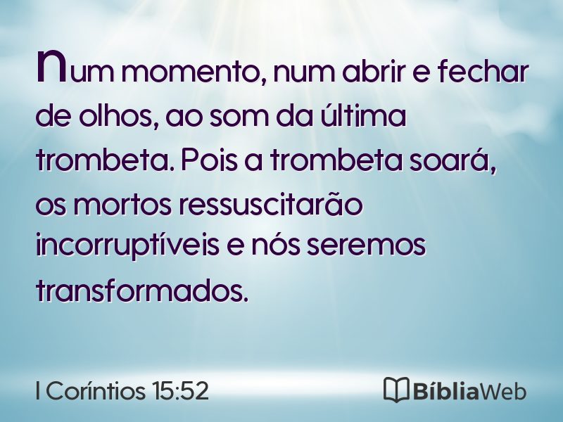 I Coríntios 15:52 em imagem para compartilhar