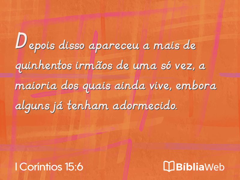I Coríntios 15:6 em imagem para compartilhar