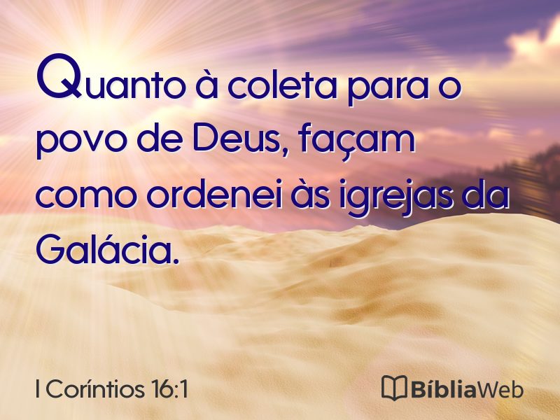 I Coríntios 16:1 em imagem para compartilhar