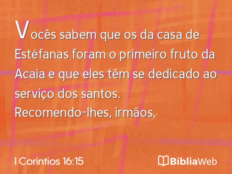 I Coríntios 16:15 em imagem para compartilhar
