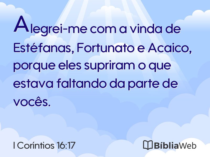 I Coríntios 16:17 em imagem para compartilhar