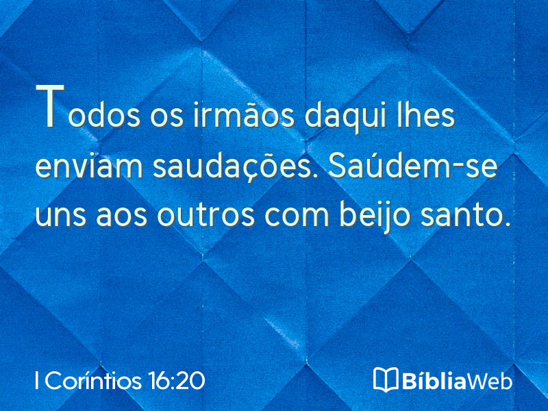 I Coríntios 16:20 em imagem para compartilhar