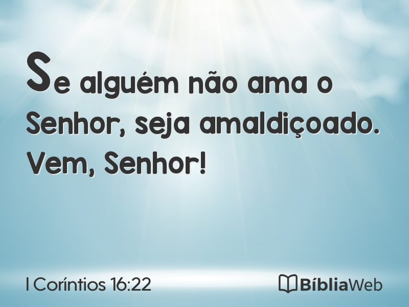 I Coríntios 16:22 em imagem para compartilhar