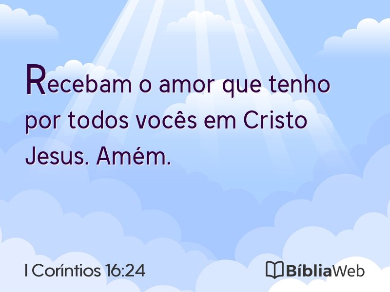 I Coríntios 16:24 em imagem para compartilhar