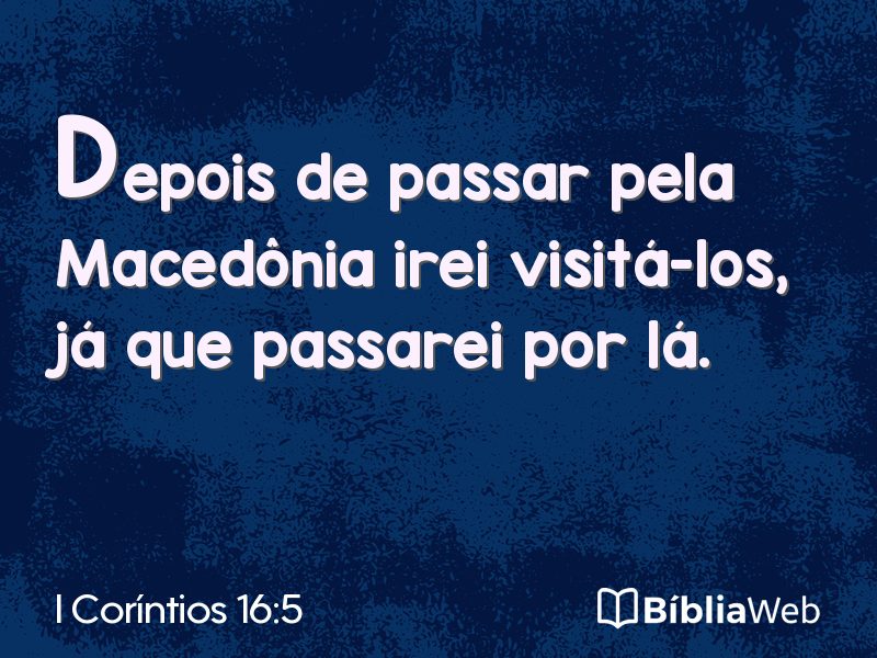 I Coríntios 16:5 em imagem para compartilhar