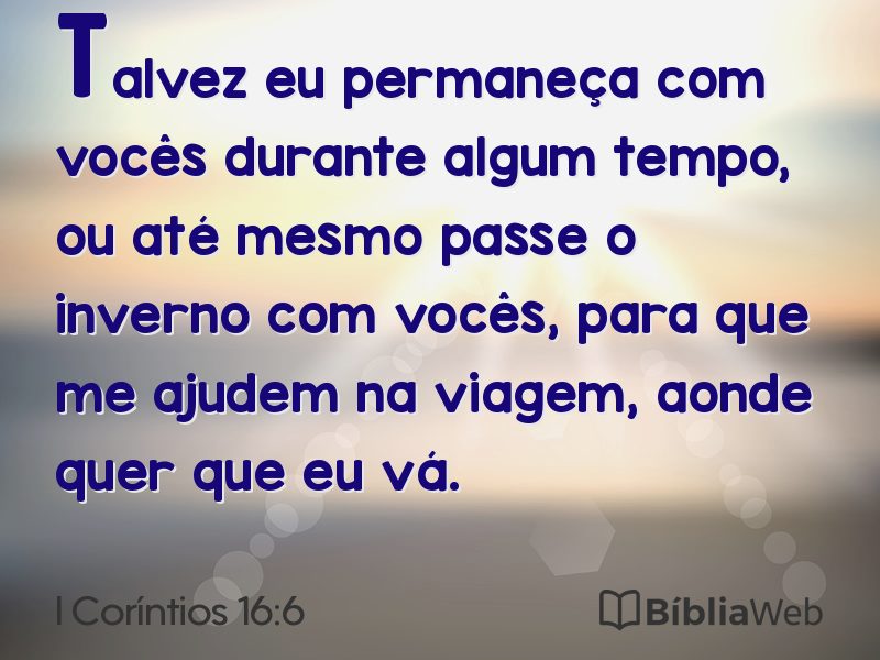 I Coríntios 16:6 em imagem para compartilhar