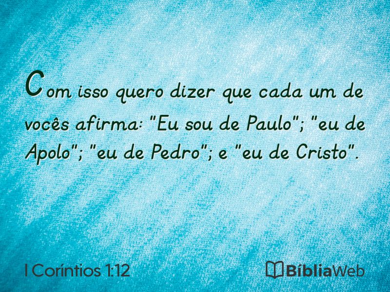 I Coríntios 1:12 em imagem para compartilhar