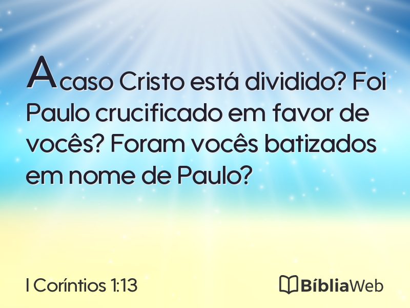 I Coríntios 1:13 em imagem para compartilhar