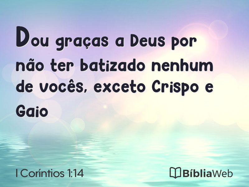 I Coríntios 1:14 em imagem para compartilhar