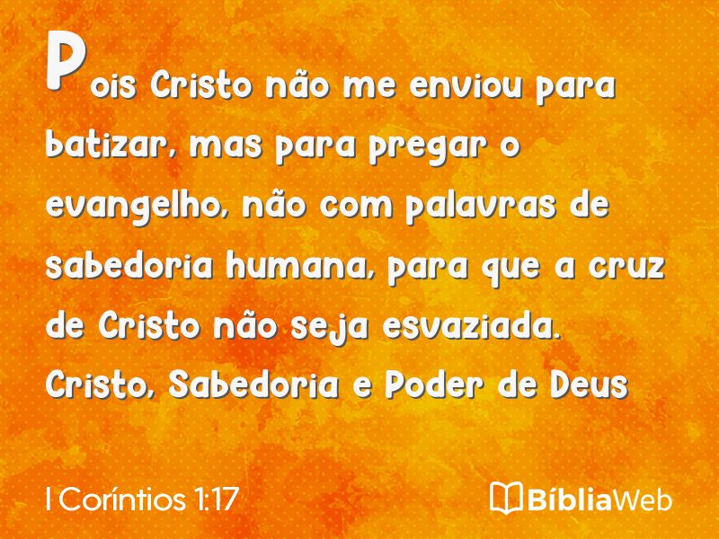 I Coríntios 1:17 em imagem para compartilhar