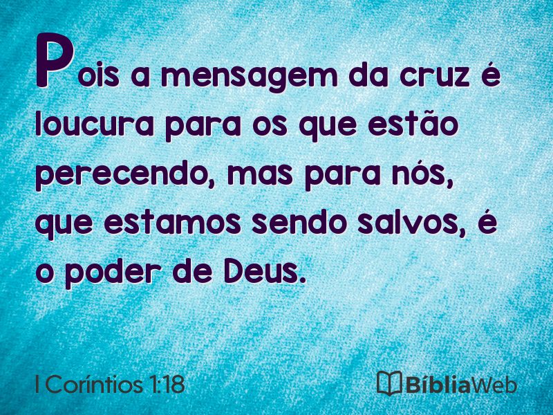 I Coríntios 1:18 em imagem para compartilhar