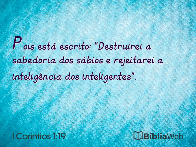 I Coríntios 1:19 em imagem para compartilhar