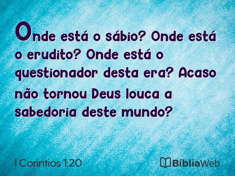 I Coríntios 1:20 em imagem para compartilhar