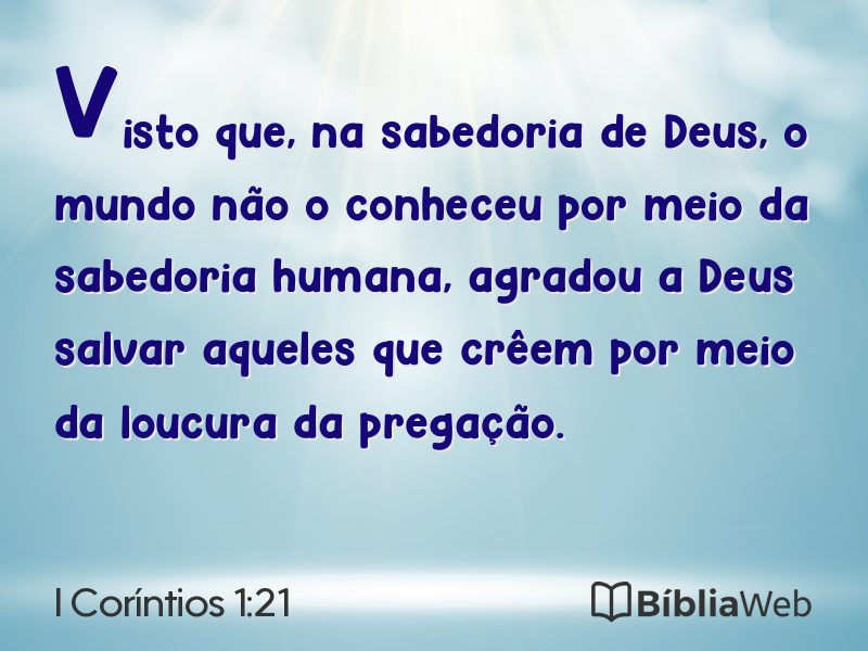 I Coríntios 1:21 em imagem para compartilhar