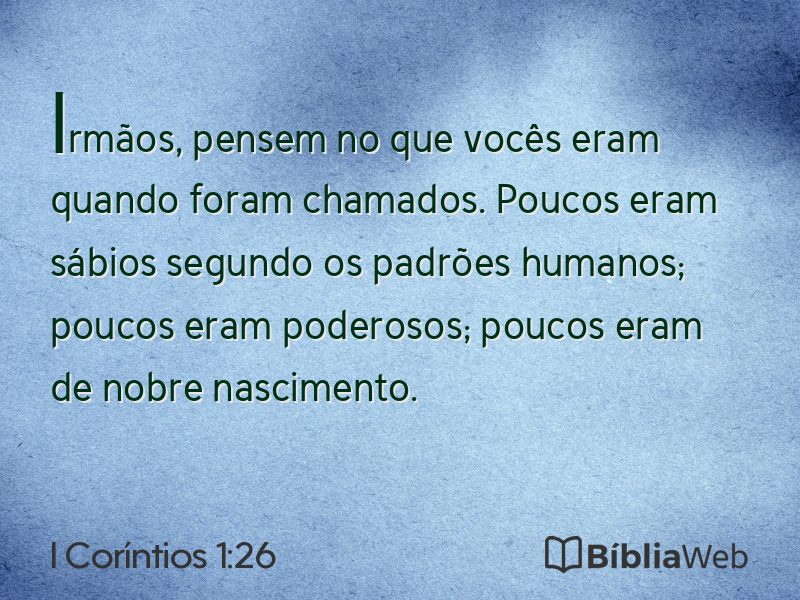 I Coríntios 1:26 em imagem para compartilhar