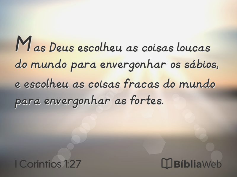 I Coríntios 1:27 em imagem para compartilhar
