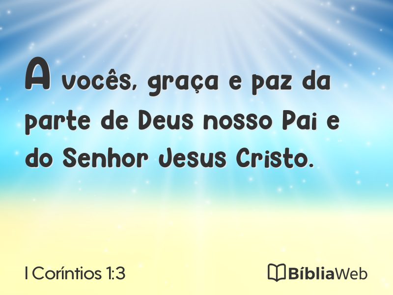 I Coríntios 1:3 em imagem para compartilhar