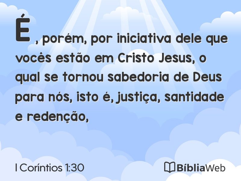 I Coríntios 1:30 em imagem para compartilhar