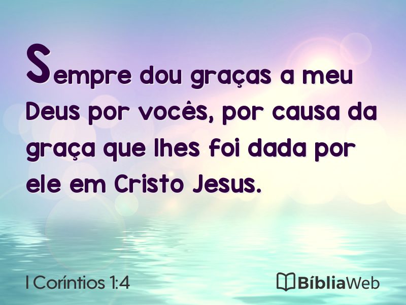 I Coríntios 1:4 em imagem para compartilhar