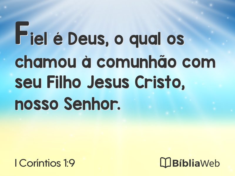 I Coríntios 1:9 em imagem para compartilhar