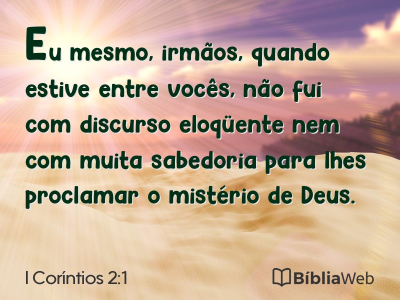 I Coríntios 2:1 em imagem para compartilhar