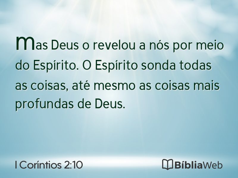 I Coríntios 2:10 em imagem para compartilhar
