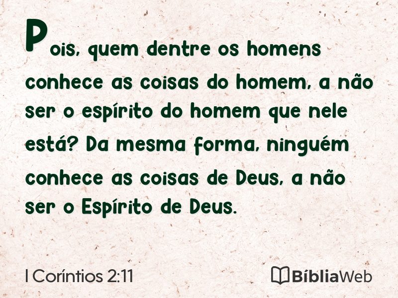 I Coríntios 2:11 em imagem para compartilhar