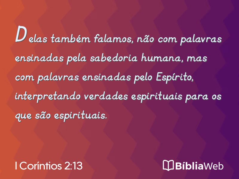 I Coríntios 2:13 em imagem para compartilhar