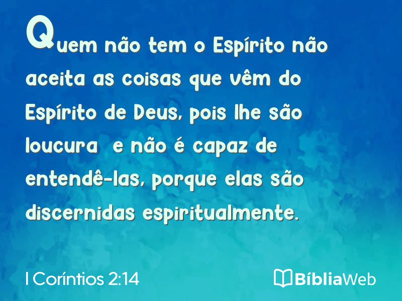 I Coríntios 2:14 em imagem para compartilhar