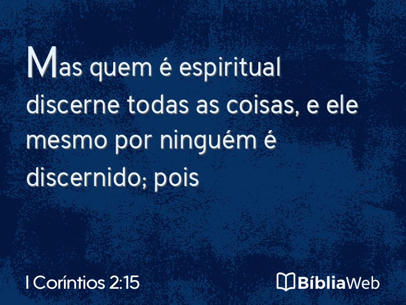 I Coríntios 2:15 em imagem para compartilhar