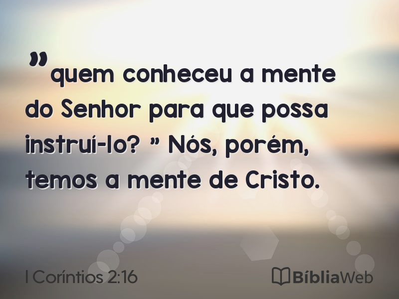 I Coríntios 2:16 em imagem para compartilhar