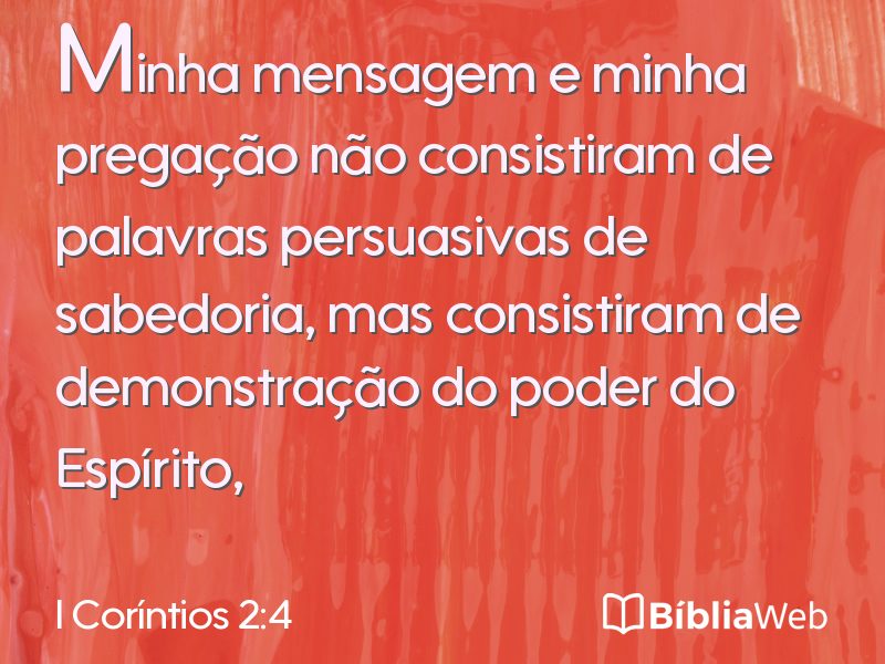I Coríntios 2:4 em imagem para compartilhar