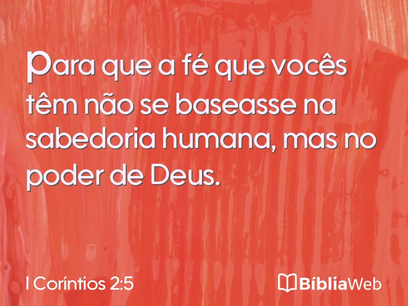 I Coríntios 2:5 em imagem para compartilhar