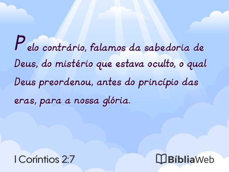 I Coríntios 2:7 em imagem para compartilhar