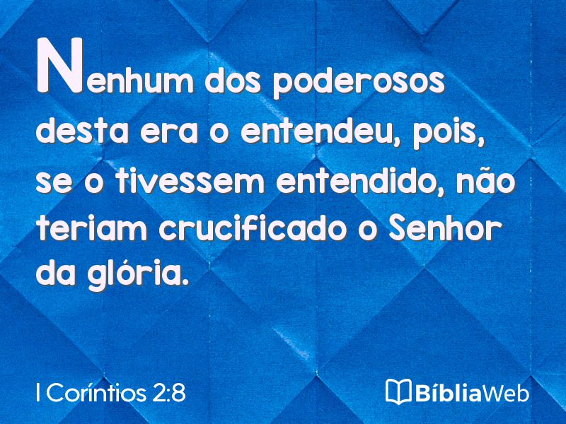 I Coríntios 2:8 em imagem para compartilhar