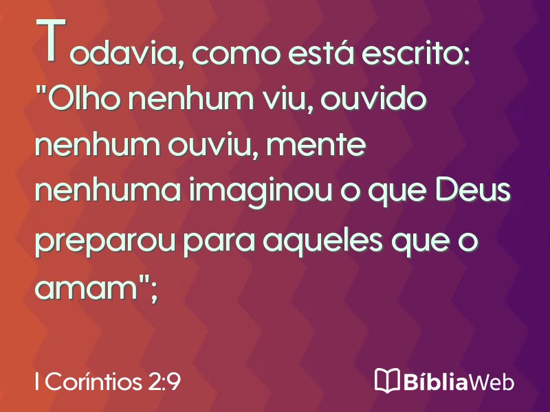 I Coríntios 2:9 em imagem para compartilhar