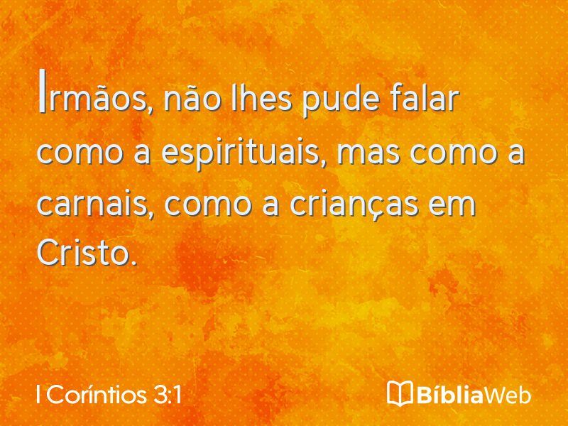 I Coríntios 3:1 em imagem para compartilhar