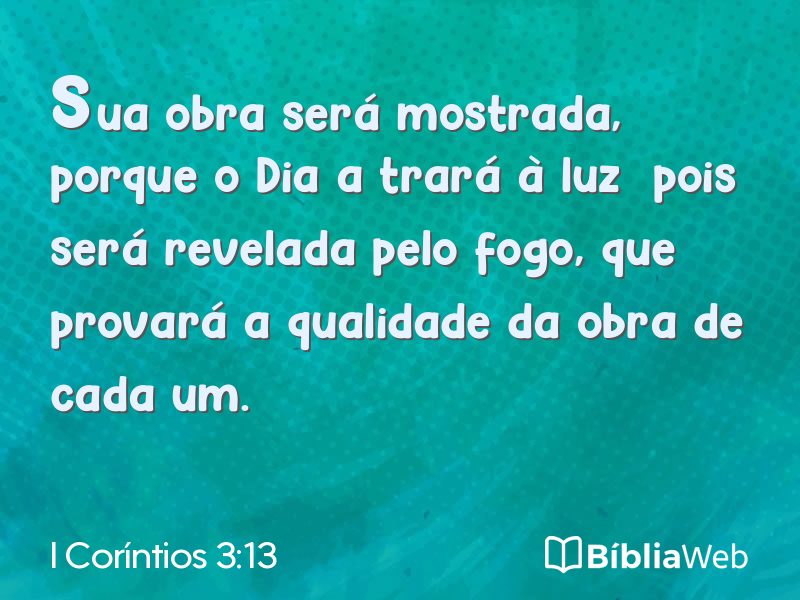 I Coríntios 3:13 em imagem para compartilhar