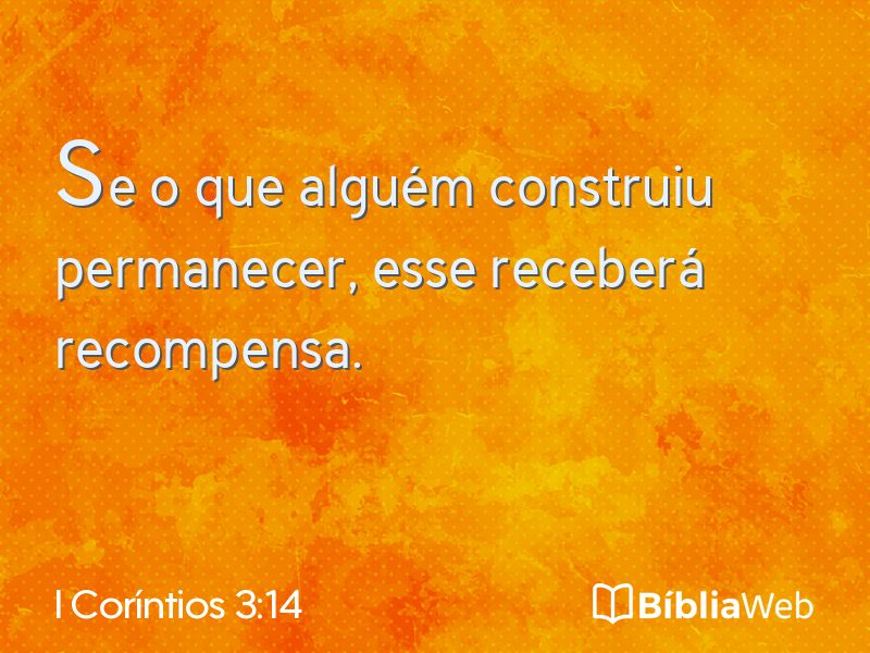 I Coríntios 3:14 em imagem para compartilhar