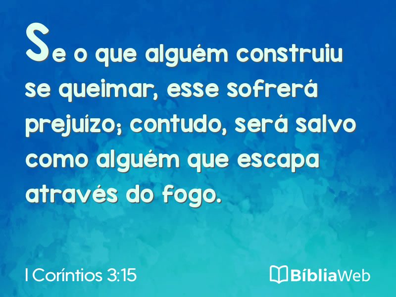I Coríntios 3:15 em imagem para compartilhar