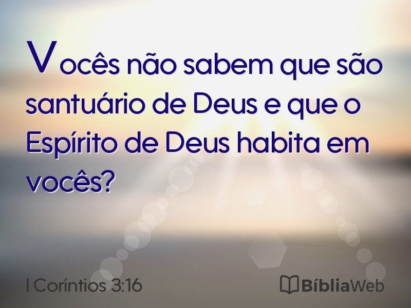 I Coríntios 3:16 em imagem para compartilhar