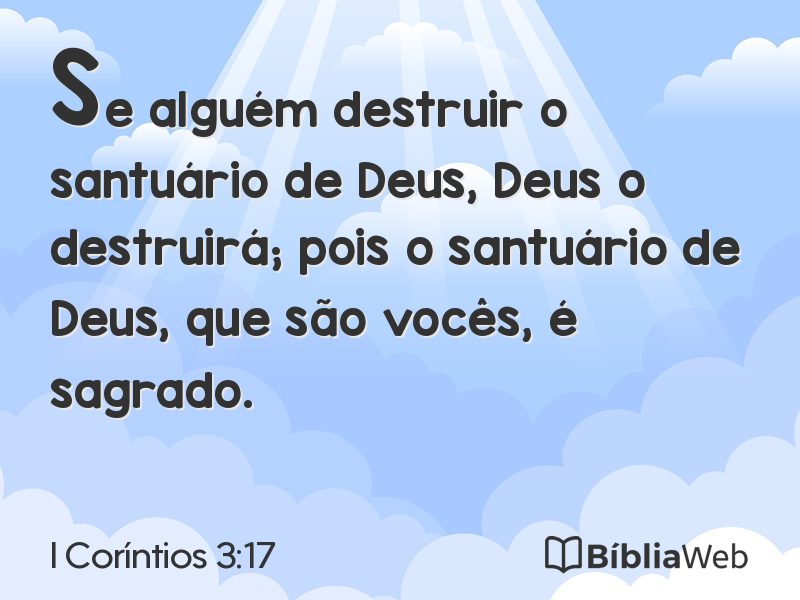 I Coríntios 3:17 em imagem para compartilhar