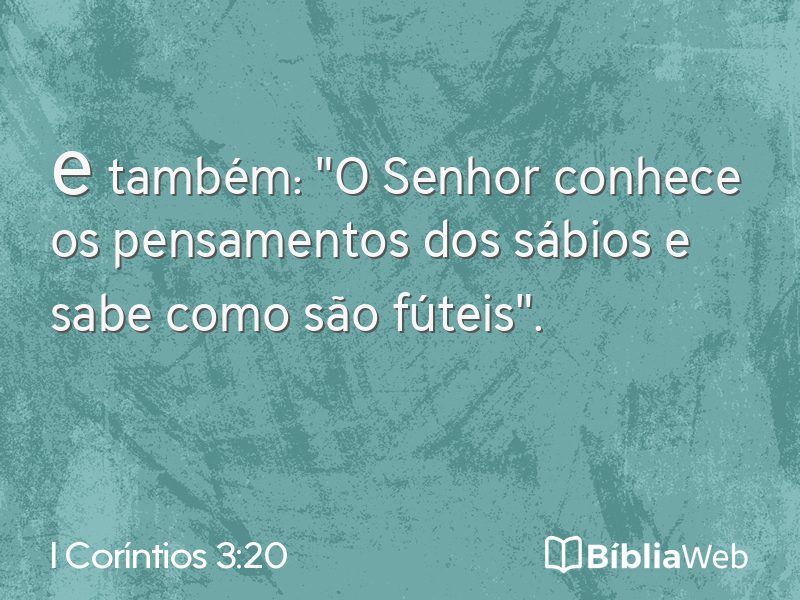 I Coríntios 3:20 em imagem para compartilhar