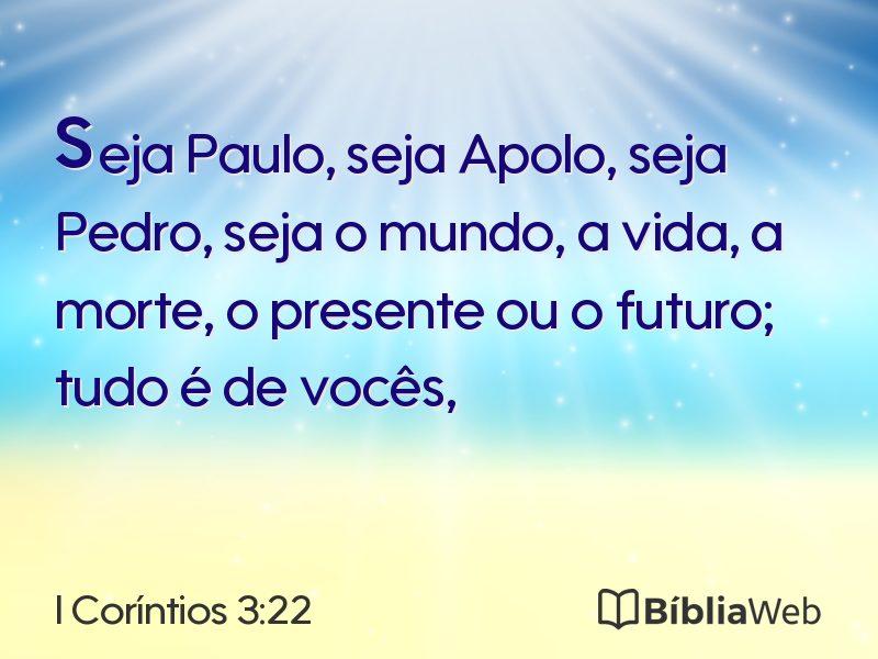 I Coríntios 3:22 em imagem para compartilhar